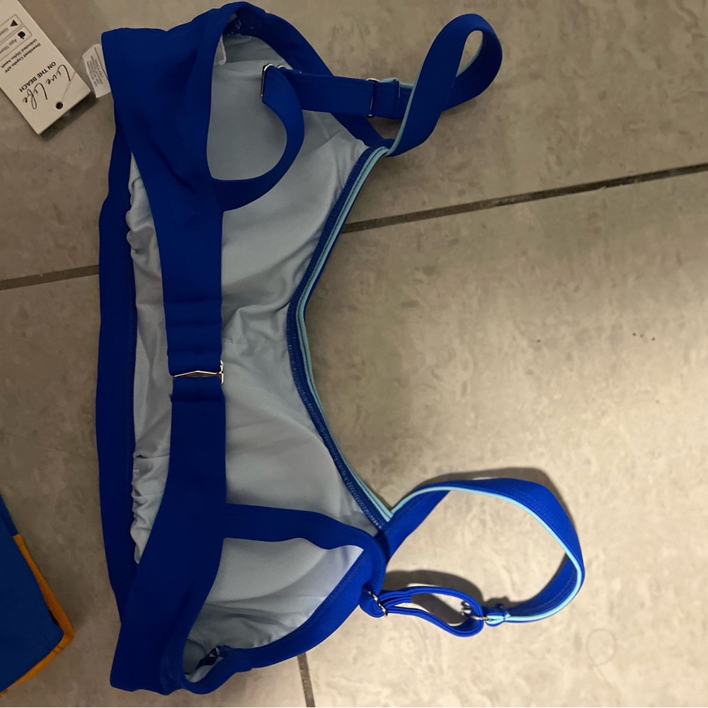 Cupshe Women's Blue and Orange Bikini Set - Picture 2 of 4